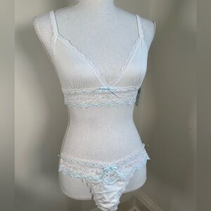 Hanky Panky Bridal Collection 2 Piece White Lingerie Set Medium NEW